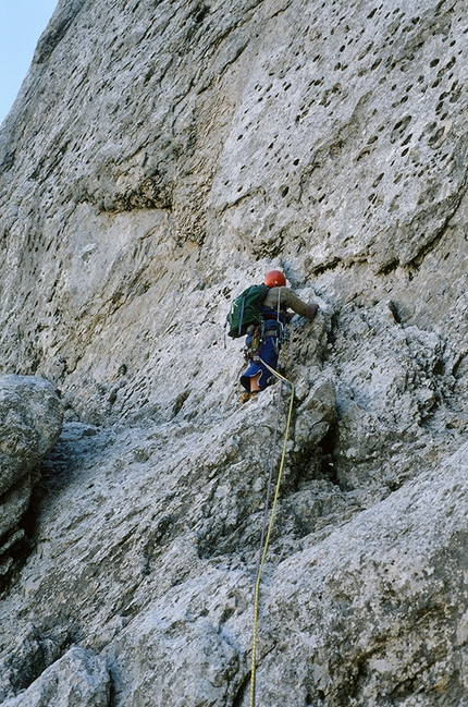 Michal Coubal, Miroslav Coubal - Michal Coubal sulla Storia Infinita, Monte Agner, Dolomiti, 1990