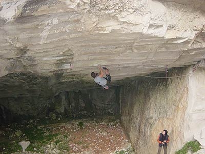 Christian Bindhammer - Christian Bindhammer climbing Underground, Arco.