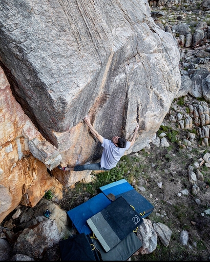 Paul Robinson - Paul Robinson climbing Black flag V11/8A, Cederberg, South Africa