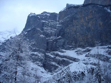 Long mixed climb in the Gasterntal close Kandersteg, Switzerland