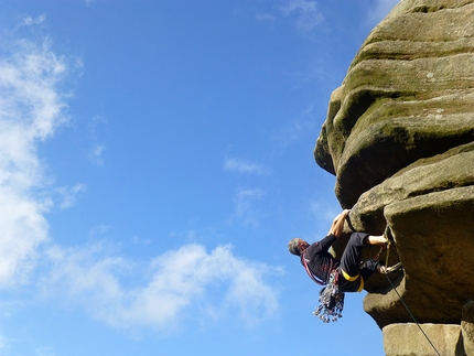 Gerardo Re Depaolini - Gerardo Re Depaolini in arrampicata trad a Stanage, UK