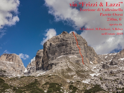 Brenta Dolomites: Frizzi & Lazzi rock climb on Torrione di Vallesinella