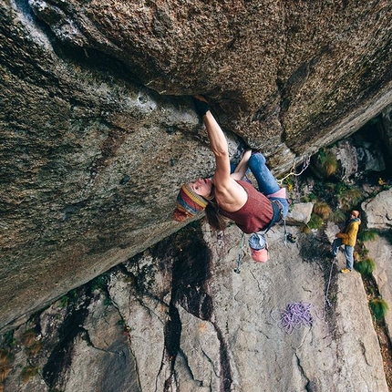 Barbara Zangerl, Greenspit, Valle Orco - Barbara Zangerl climbing Greenspit in Valle dell’Orco. The 32-year-old Austrian became the first woman to climb this coveted testpiece