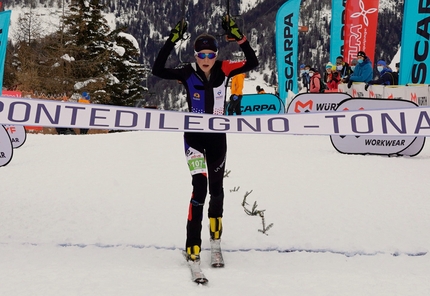 Ski mountaineering World Cup 2020/2021 - Axelle Gachet Mollaret wins the Vertical Race of the first stage of the ski mountaineering World Cup 2020/2021 at Ponte di Legno