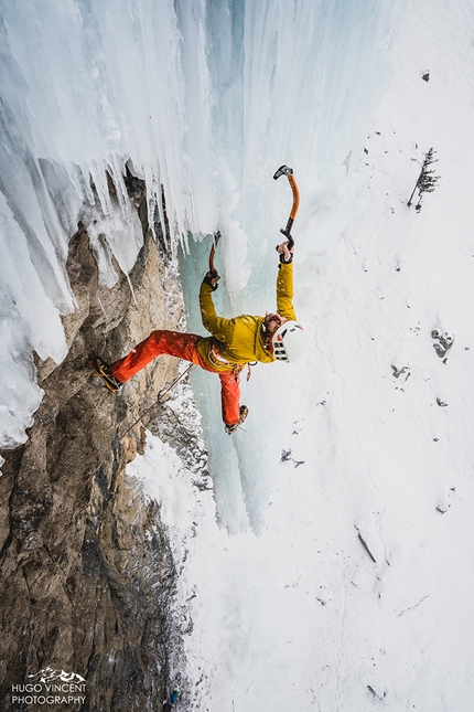 Jeff Mercier, Breitwangflue, Kandersteg - Jeff Mercier making the first onsight ascent of Narsil at Breitwangflue, Kandersteg, Swtizerland, shortly after the first ascent carried out by Simon Chatelan and Nicolas Jaquet in January 2021