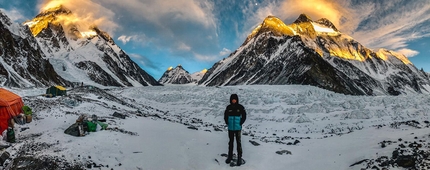 Tamara Lunger, K2 in winter - Tamara Lunger at K2 Base Camp in winter, January 2021