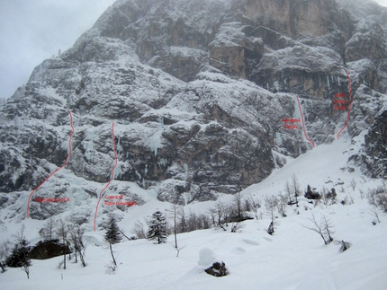 Jôf Fuart, cascate di ghiaccio nelle Alpi Giulie