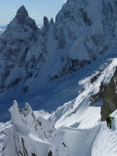 Davide Capozzi - Extreme skiing - Tour Ronde - Cresta Est - Couloir Cache'