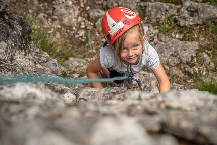 Valle di Landro / Dolorock Climbing Festival - Rosie Lee Brugger climbing at the crag Militärklettergarten, Höhlensteintal