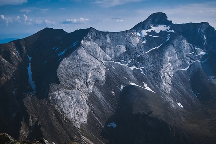 South Muysky Ridge, Siberia, Peak Kart, Peak Mechta - The North side of the peak Kart from peak Altair, South Muysky Ridge, Siberia