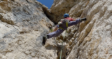 Papilio on Sass de Stria, Dolomites, climbed by Anna & Michal Coubal