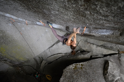 Paige Claassen, Dreamcatcher, Squamish - Paige Claassen making the first female ascent of Dreamcatcher, the iconic 9a at Squamish in Canada first ascended by Chris Sharma in 2005.