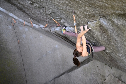 Paige Claassen, Dreamcatcher, Squamish - Paige Claassen making the first female ascent of Dreamcatcher, the iconic 9a at Squamish in Canada first ascended by Chris Sharma in 2005.