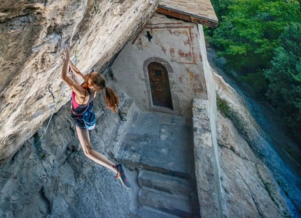 Laura Rogora - Laura Rogora making the first repeat of Erebor at the crag Eremo di San Paolo close to Arco. Graded 9b/+ and established by Stefano Ghisolfi in January 2021, it is considered the most difficult sport climb in Italy. This is the first time a woman has climbed a route of this difficulty. 