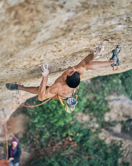 Jorge Díaz-Rullo chills out on Cafe Solo 9b at Margalef