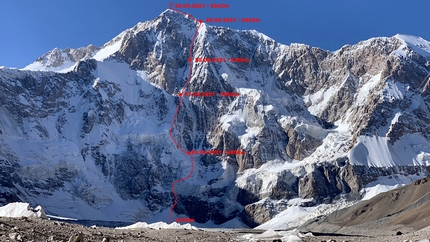 Peak Kosmos in Kyrgyzstan climbed by Alexander Gukov, Victor Koval