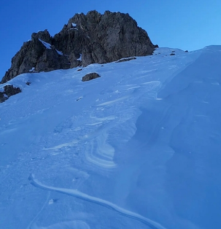 Dolomite extreme skiing, Francesco Vascellari - Cima Bianca Canale Nord (Monfalconi)