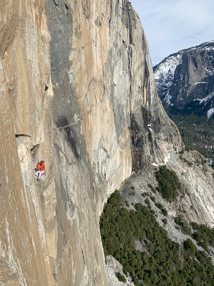 Dawn Wall, El Capitan, Yosemite, Sébastien Berthe, Siebe Vanhee - Sébastien Berthe tenta la Dawn Wall su El Capitan in Yosemite, gennaio 2022
