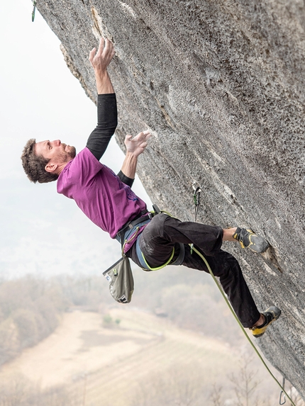 Stefano Ghisolfi climbs Excalibur (9b+) at Arco, Italy