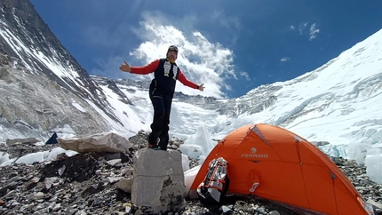 Andrea Lanfri, Luca Montanari, Everest - Andrea Lanfri at Camp 2 while acclimatising on Everest, April 2022