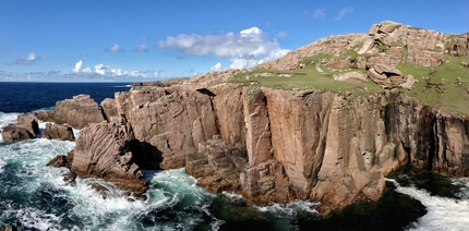 Gola Island, Ireland, Donegal, Iain Miller - Rock climbing on Gola Island, Ireland: NW Zawn.