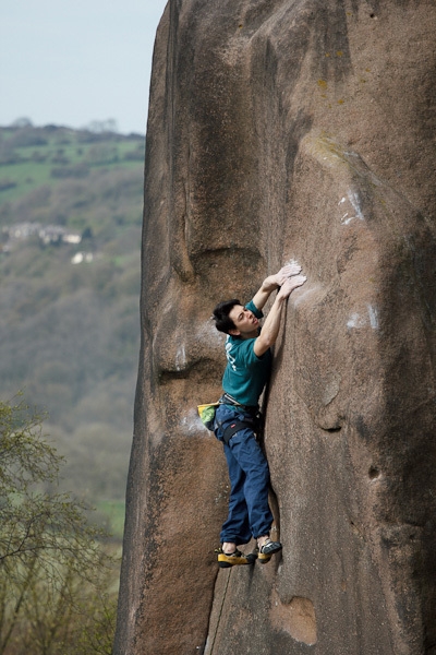 Michele Caminati - Michele Caminati climbing Gaia (E8 6c), Black Rocks