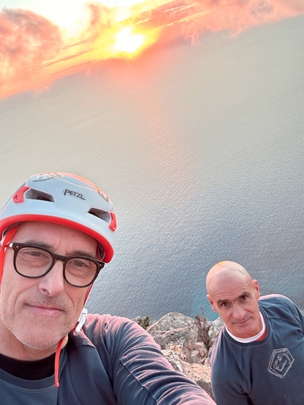 Punta Giradili, Sardinia, Alviero Garau, Davide Lagomarsino - Making the first ascent of Crysalis by Grenke' alla Punta Giradili, Sardinia (Alviero Garau, Davide Lagomarsino)