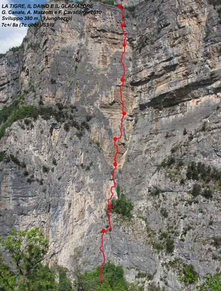 New Arco multi-pitch rock climb on Piccolo Dain, Valle del Sarca