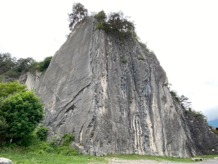 Bürser Platte, Austria - Bürser Platte in Austria. The showpiece of the crag is the trad climb 'Prinzip Hoffnung' first ascended in 2009 by Beat Kammerlander