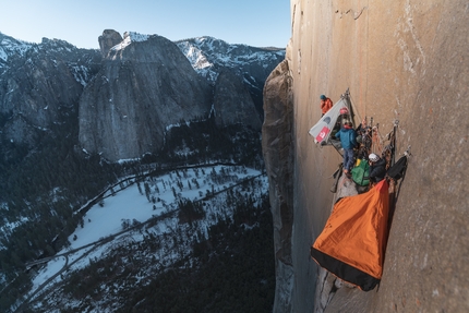 Siebe Vanhee, Dawn Wall, El Capitan, Yosemite - Siebe Vanhee and Sébastien Berthe attempting the Dawn Wall on El Capitan in Yosemite, January 2022