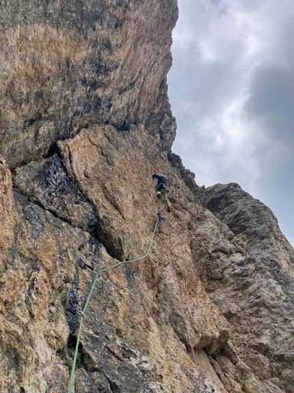 Sass di Stria, Magia Nera, Dolomites, Michal Coubal, Martin Tučka - Making the first ascent of Magia Nera, Sass di Stria, Dolomites (Michal Coubal, Martin Tučka 15-16/06/2023)
