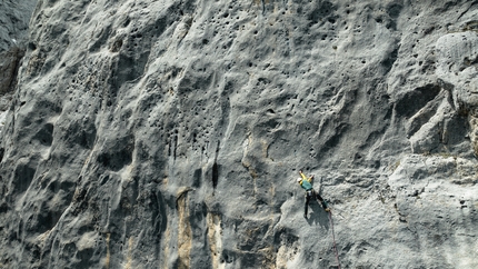 Spiz d’Agner, Dolomites, Barbari nel TAO, Nicolò Geremia, Mirco Grasso - Nicolo Geremia and Mirco Grasso making the first ascent of Barbari nel TAO, Spiz d’Agner, Dolomites