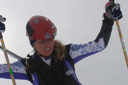 Tour du Rutor 2006, Arvier, Valle d'Aosta - Francesca Martinelli (nella foto) e Roberta Pedranzini passano in seconda posizione in cima alla prima salita
