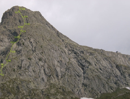 Carpe diem Aiguille de Chatelet - Carpe diem: La parte alta della via Carpe diem, Aiguille de Chatelet, Monte Bianco