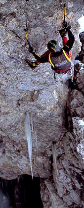 Dry tooling, Ueschinen, Svizzera, arrampicata su ghiaccio