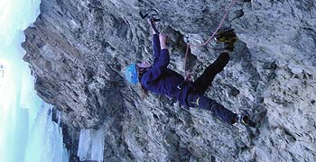 Hannes Pfeifhofe, dry tooling, Valle di Landro