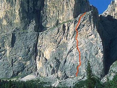 Via Dulcis in fundo al Al Piz Ciavazes, Sella, Dolomiti