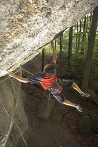 Kilian Fischhuber climbing Action Directe Hermann Eber