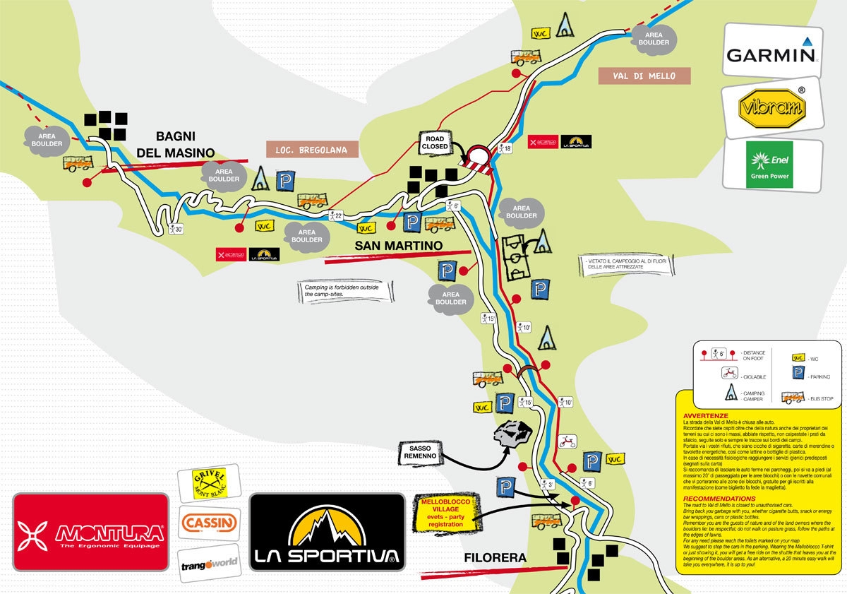 Mappa logistica Melloblocco 2012