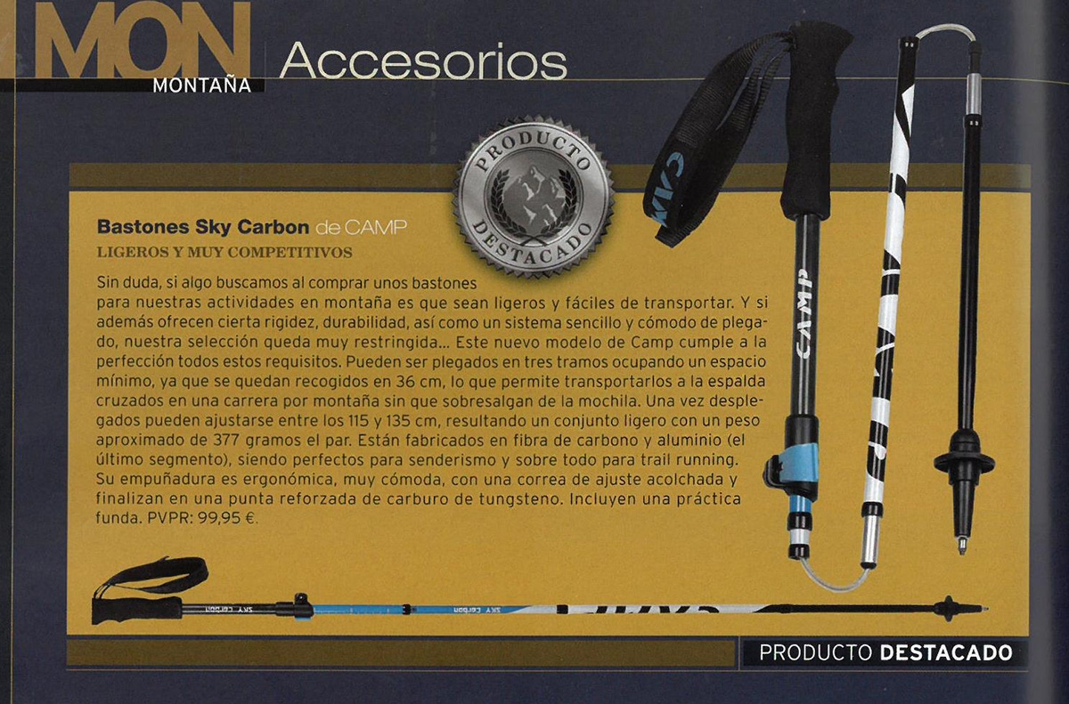 New Sky Carbon trekking poles won Desnivel Silver Award