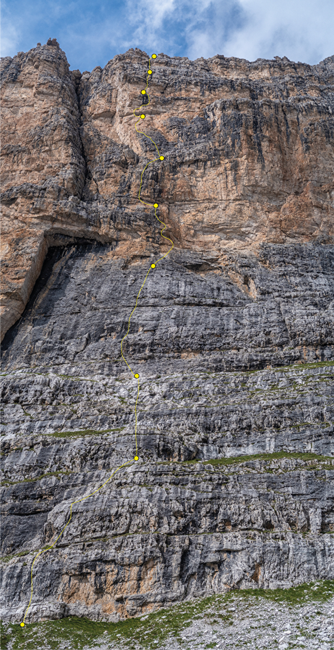 Super Ciano al Castelletto di Mezzo, Dolomiti di Brenta, Giuseppe Bagattoli, Andrea Calzà, Giampaolo Calzà