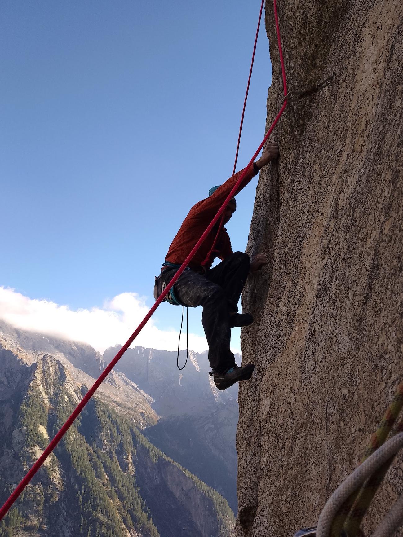 Caracalla Wall, Meridiana del Torrone, Val Torrone, Val Masino, Bernardo Rivadossi, Luca Schiera, Marco Zanchetta