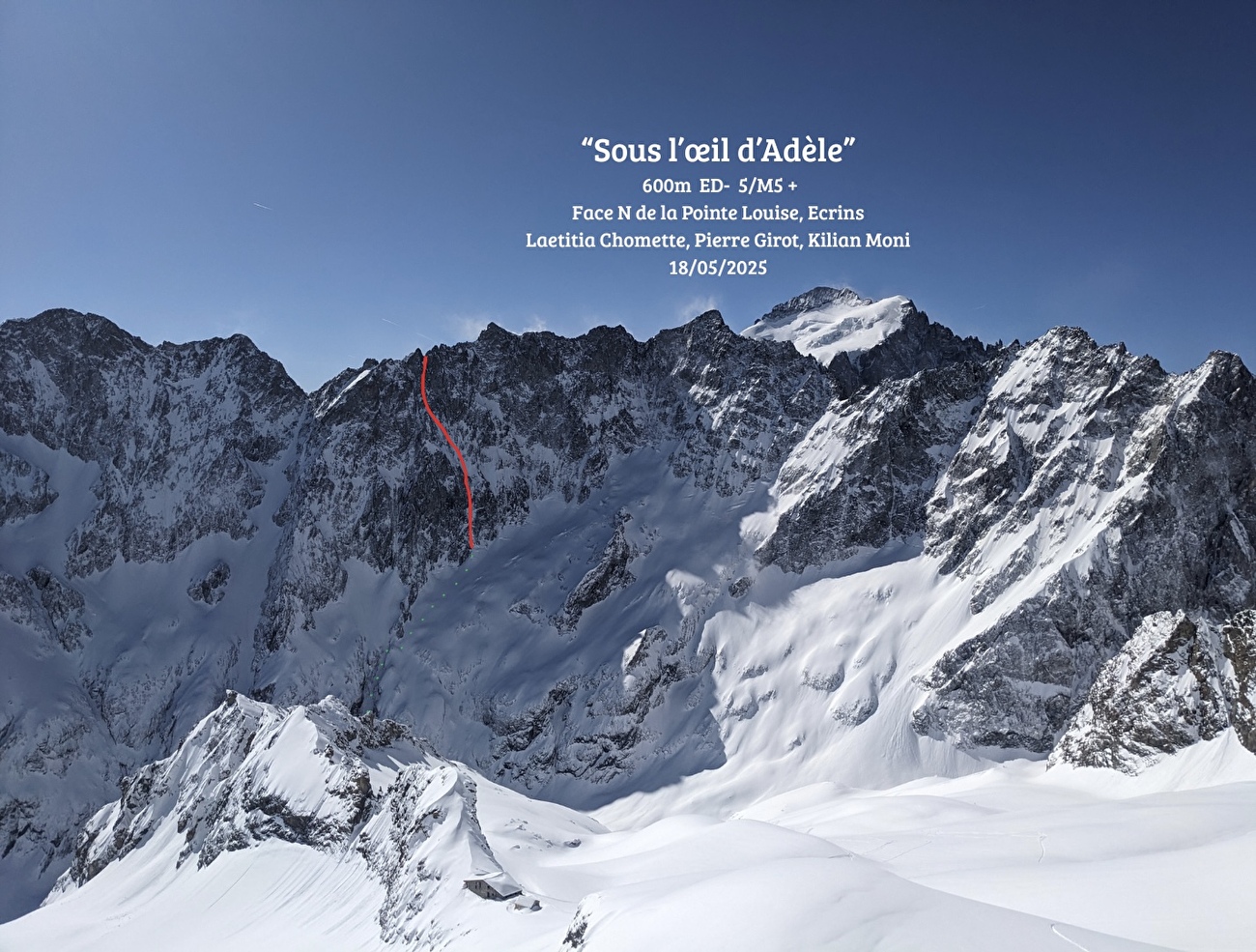 Pointe Louise Ecrins, Laetitia Chomette, Pierre Girot, Kilian Moni