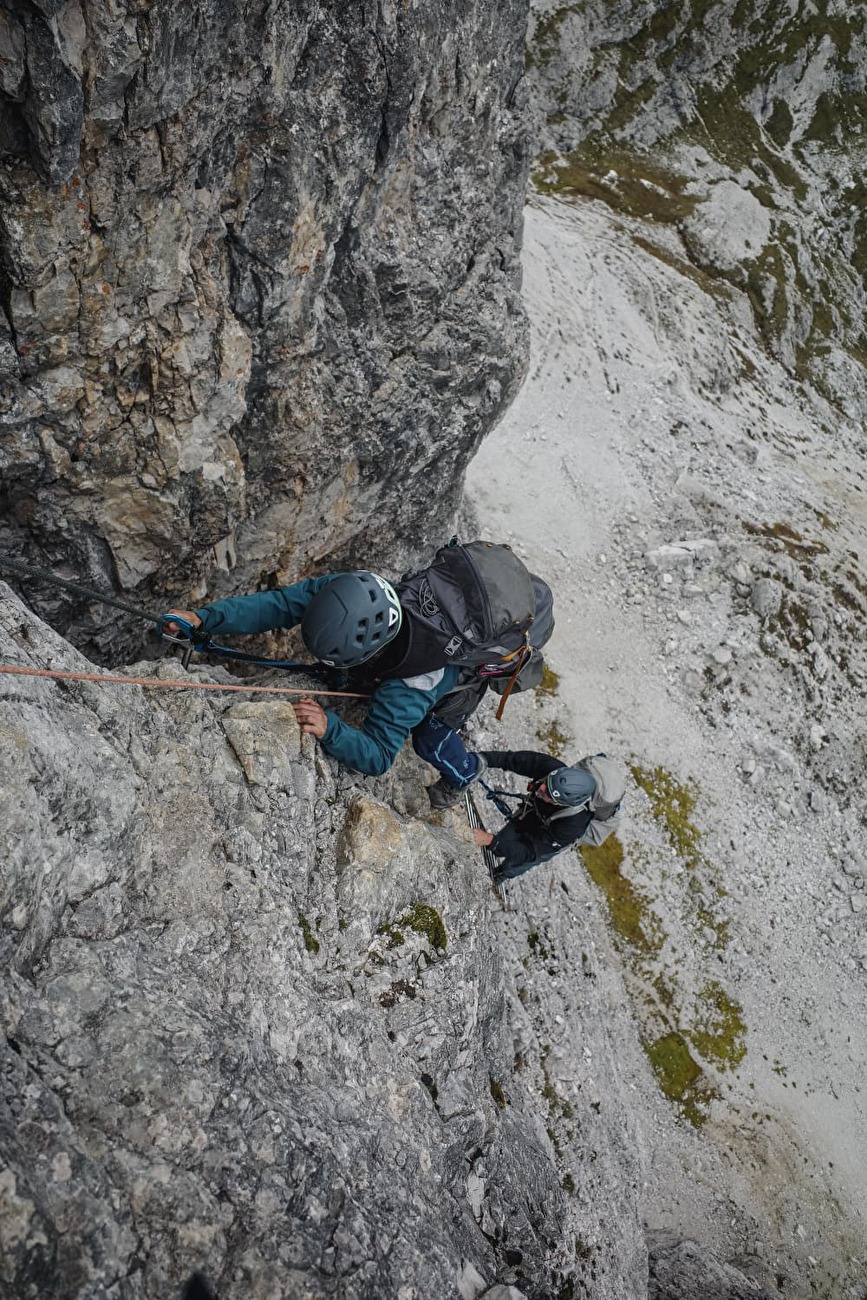 Ferrata delle Scalette Torre di Toblin, Tre Cime di Lavaredo, Dolomiti