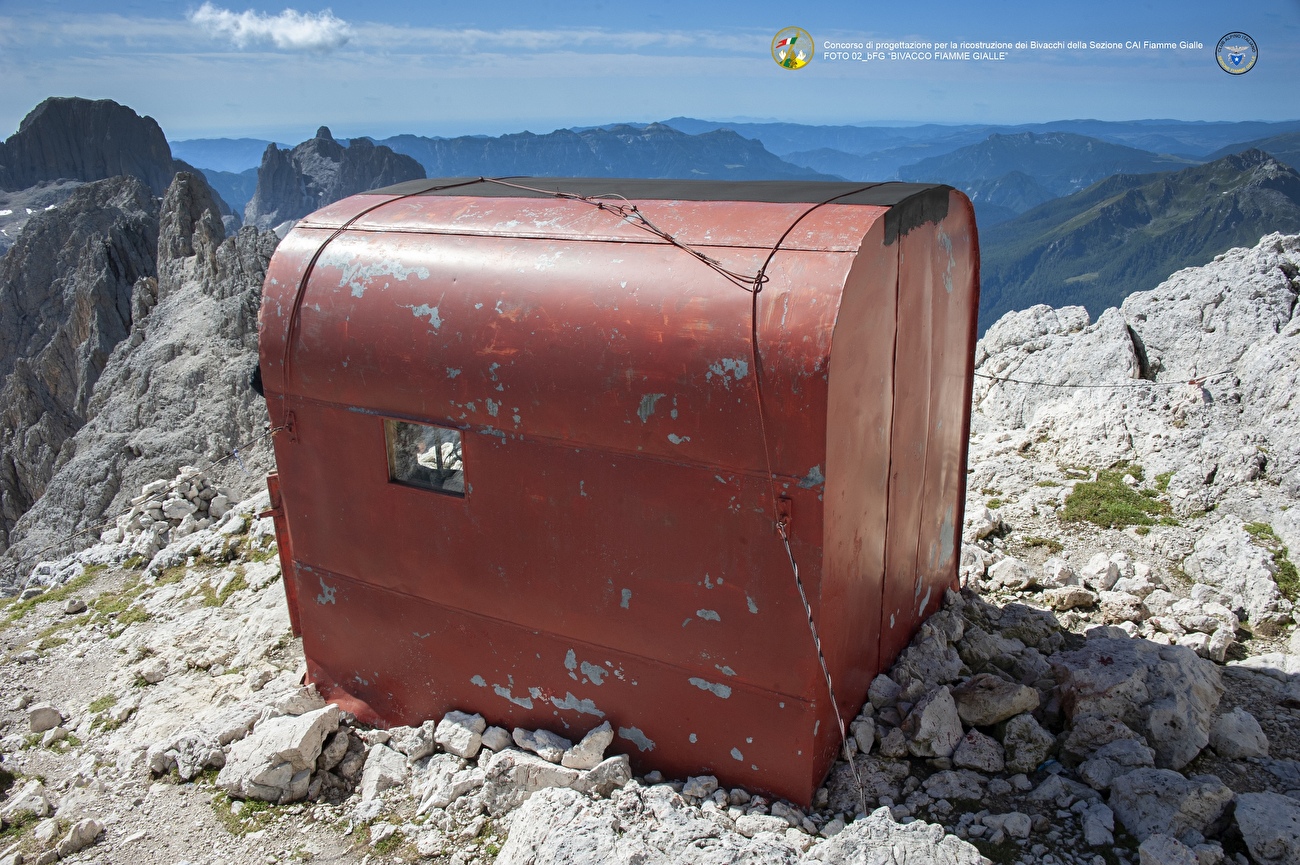 Bivacco Fiamme Gialle di Cimon della Pala, Pale di San Martino, Dolomites