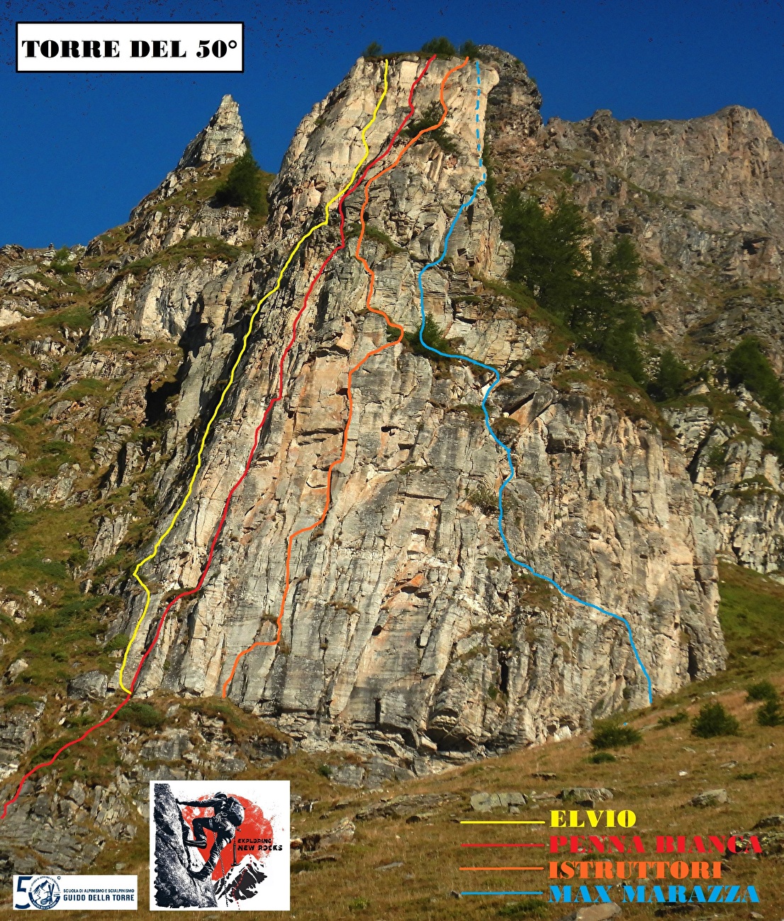 Torre del 50°, Lepontine Alps, Claudio Boldorini, Alessandro Ceriani, Max Garavaglia, Walter Polidori, Francesco Turri