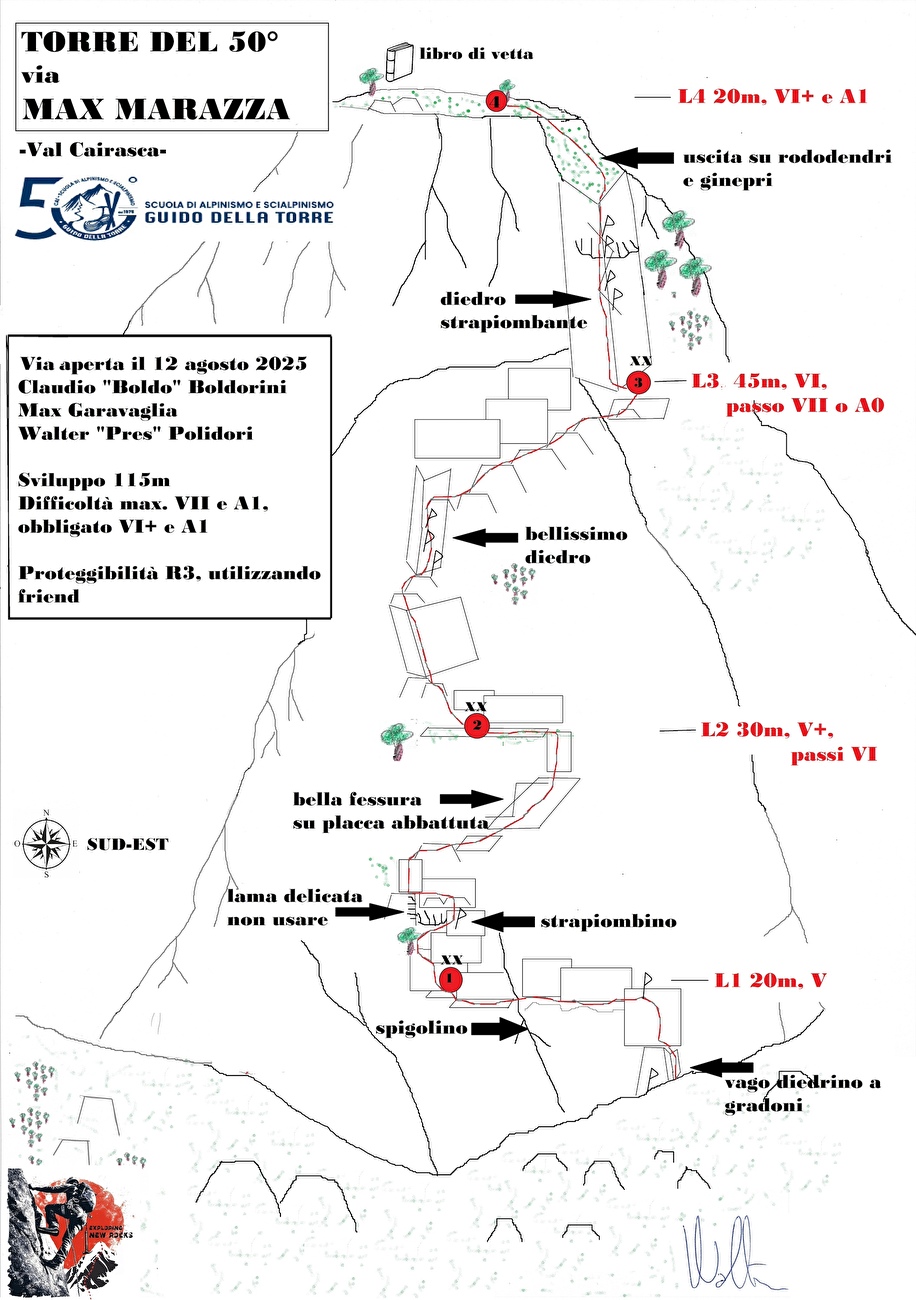 Torre del 50°, Alpi Lepontine, Claudio Boldorini, Alessandro Ceriani, Max Garavaglia, Walter Polidori, Francesco Turri