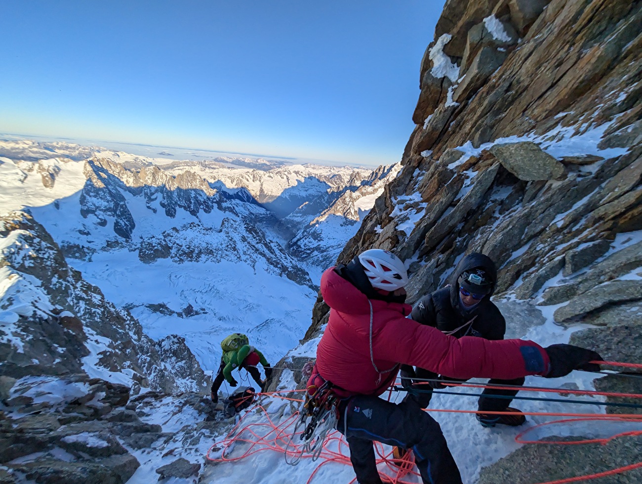 Grandes Jorasses Point Whymper, Léo Billon, Amaury Fouillade, Nicolas Jean, Enzo Oddo