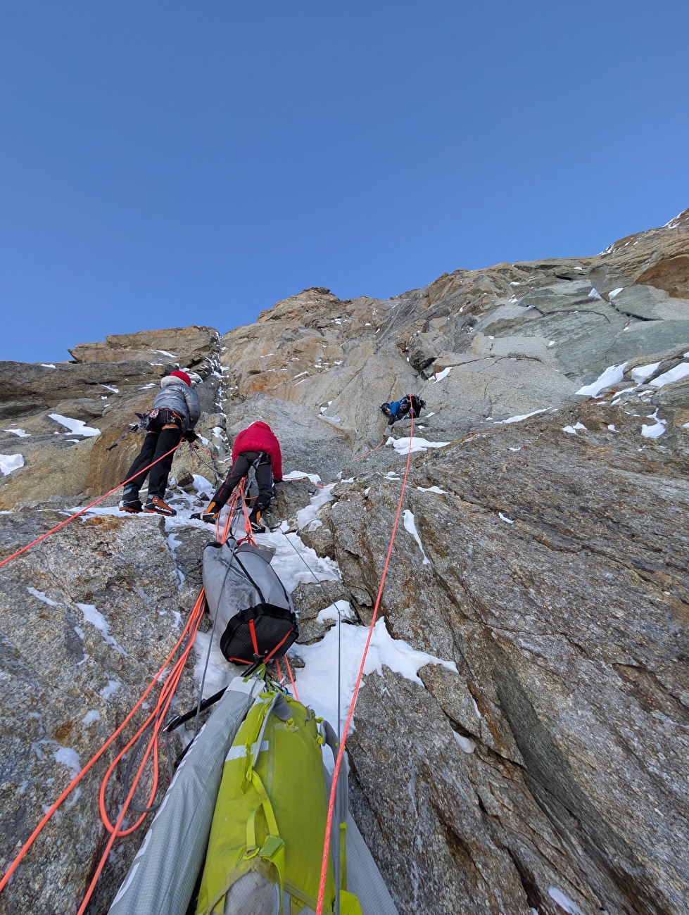 Grandes Jorasses Point Whymper, Léo Billon, Amaury Fouillade, Nicolas Jean, Enzo Oddo