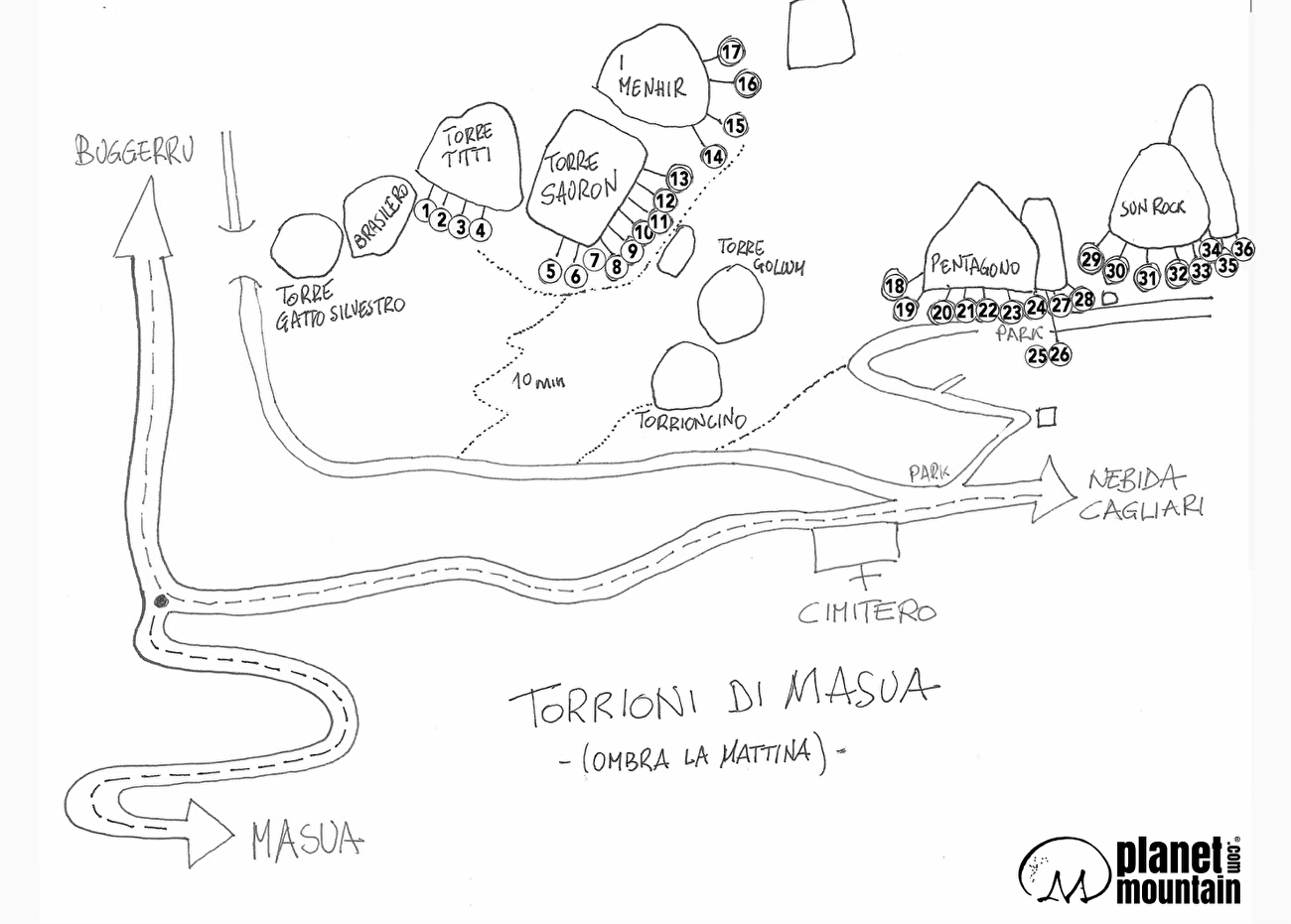 Arrampicata Sardegna, Torrioni di Masua